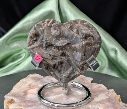 Raw Cubic Purple Fluorite Heart