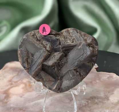 Raw Cubic Purple Fluorite Heart
