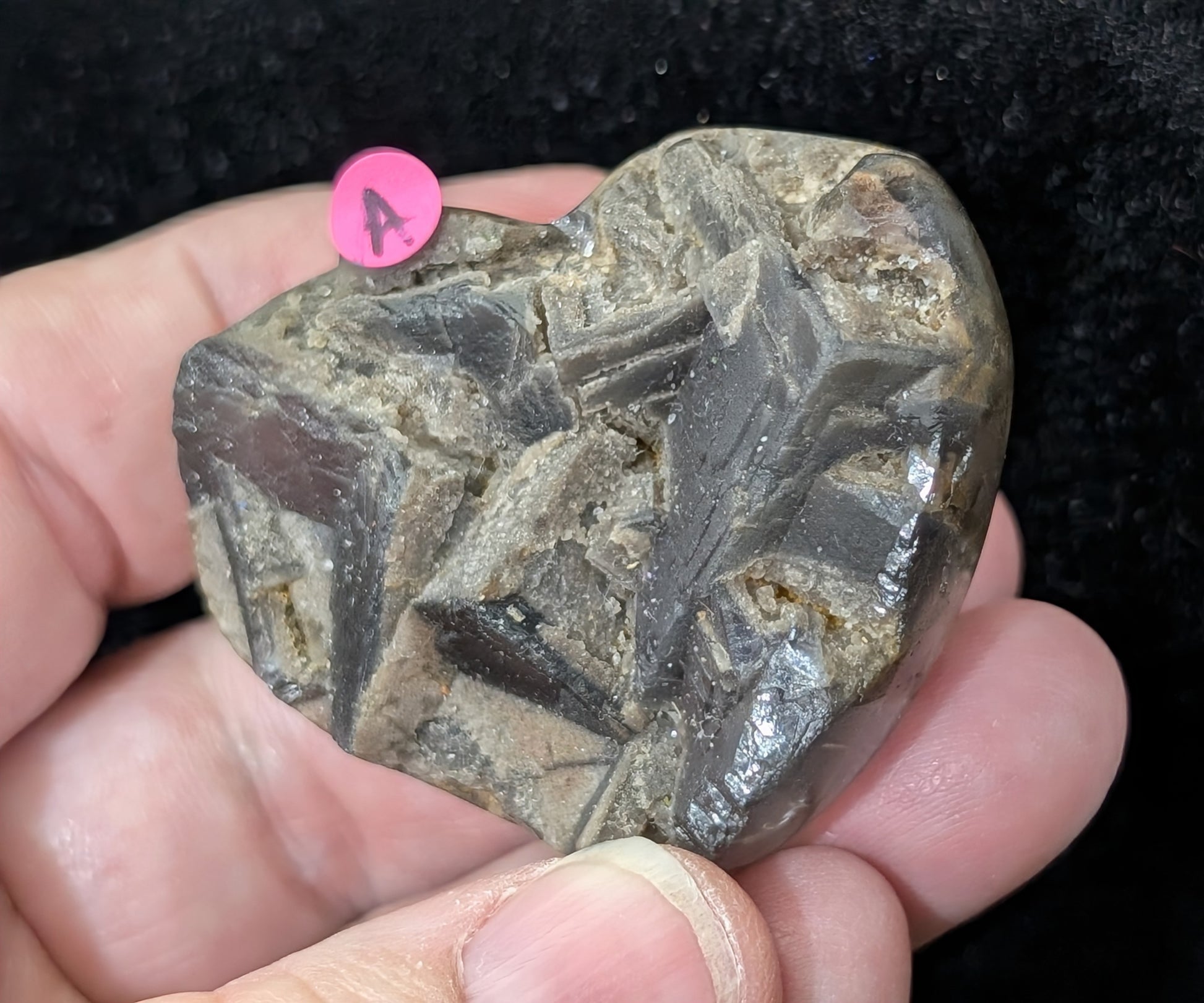 Raw Cubic Purple Fluorite Heart