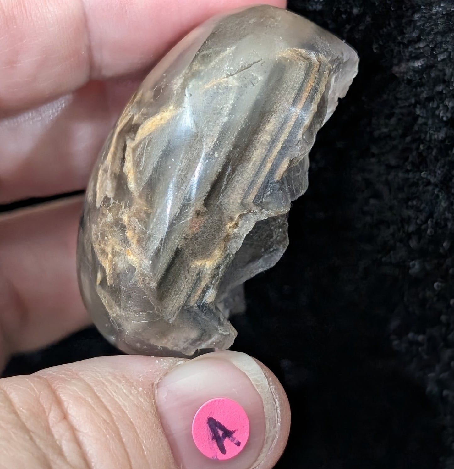 Raw Cubic Purple Fluorite Heart