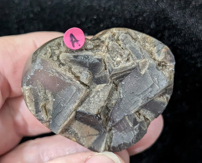 Raw Cubic Purple Fluorite Heart