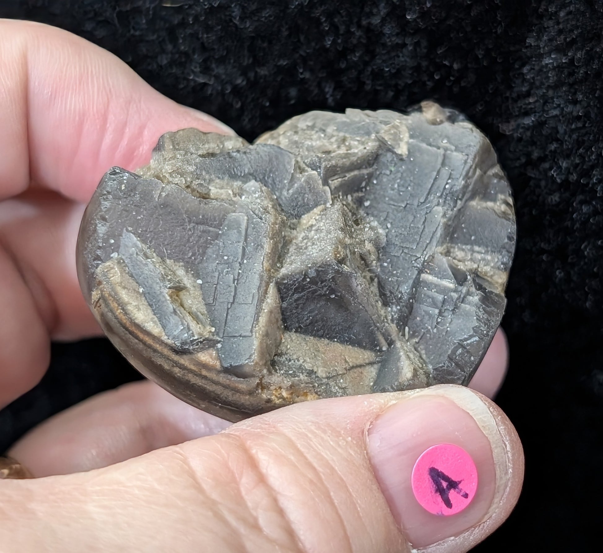 Raw Cubic Purple Fluorite Heart