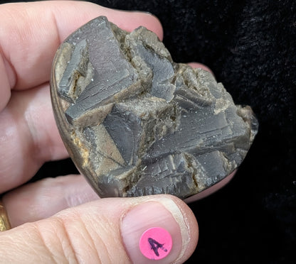 Raw Cubic Purple Fluorite Heart
