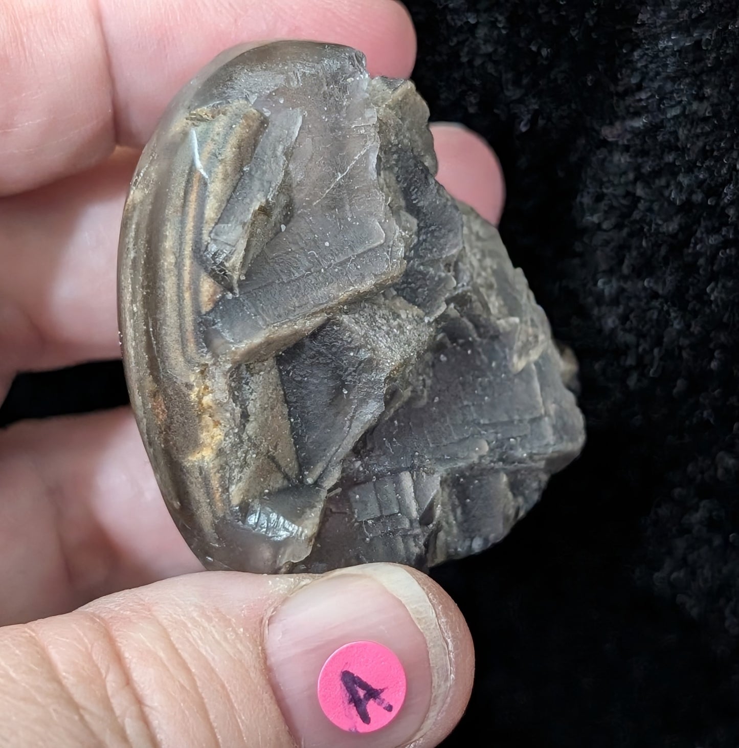 Raw Cubic Purple Fluorite Heart