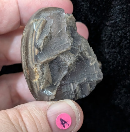 Raw Cubic Purple Fluorite Heart