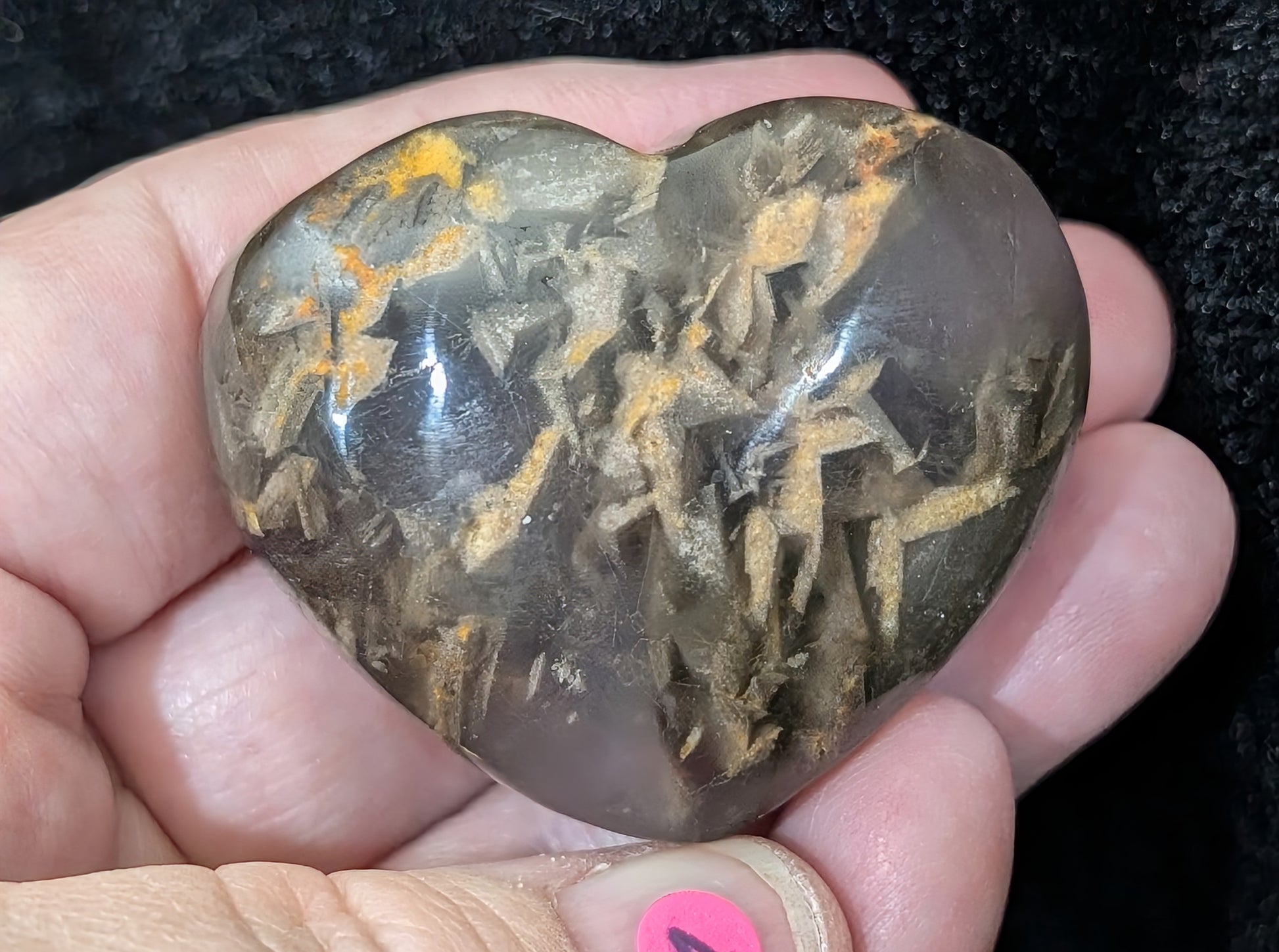 Raw Cubic Purple Fluorite Heart