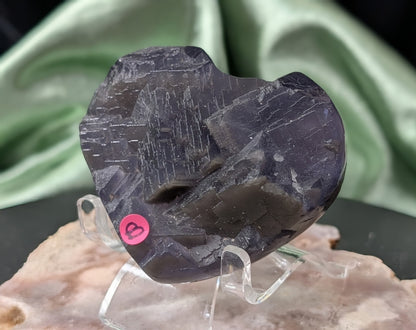 Raw Cubic Purple Fluorite Heart