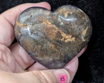 Raw Cubic Purple Fluorite Heart