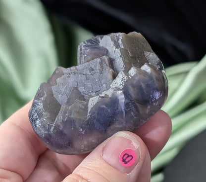 Raw Cubic Purple Fluorite Heart