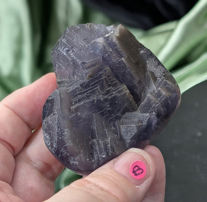 Raw Cubic Purple Fluorite Heart