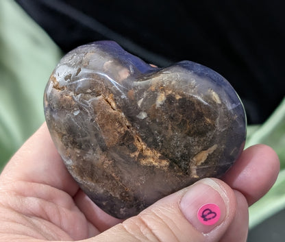 Raw Cubic Purple Fluorite Heart