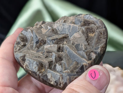 Raw Cubic Purple Fluorite Heart