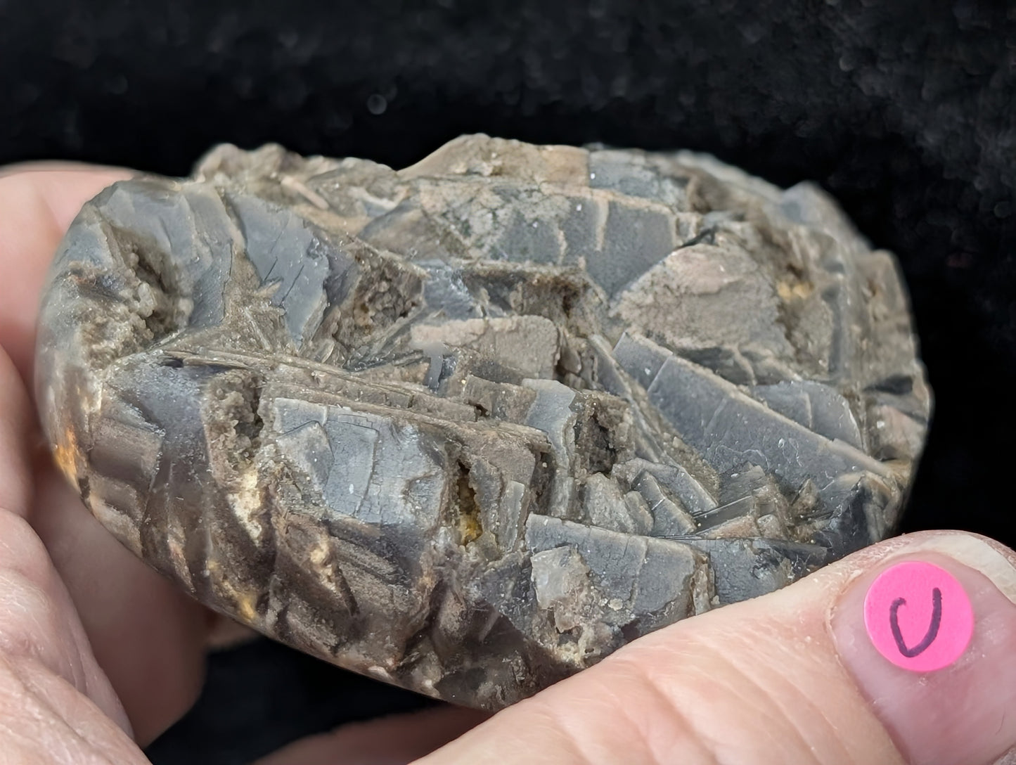 Raw Cubic Purple Fluorite Heart