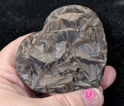 Raw Cubic Purple Fluorite Heart