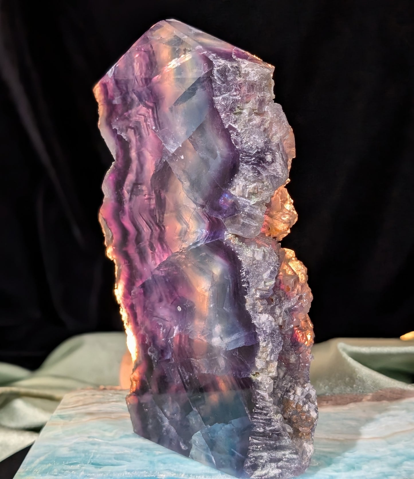 Raw Edged Purple Fluorite Slab