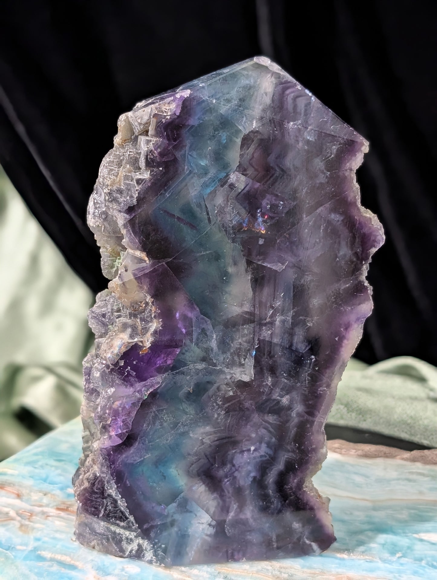 Raw Edged Purple Fluorite Slab