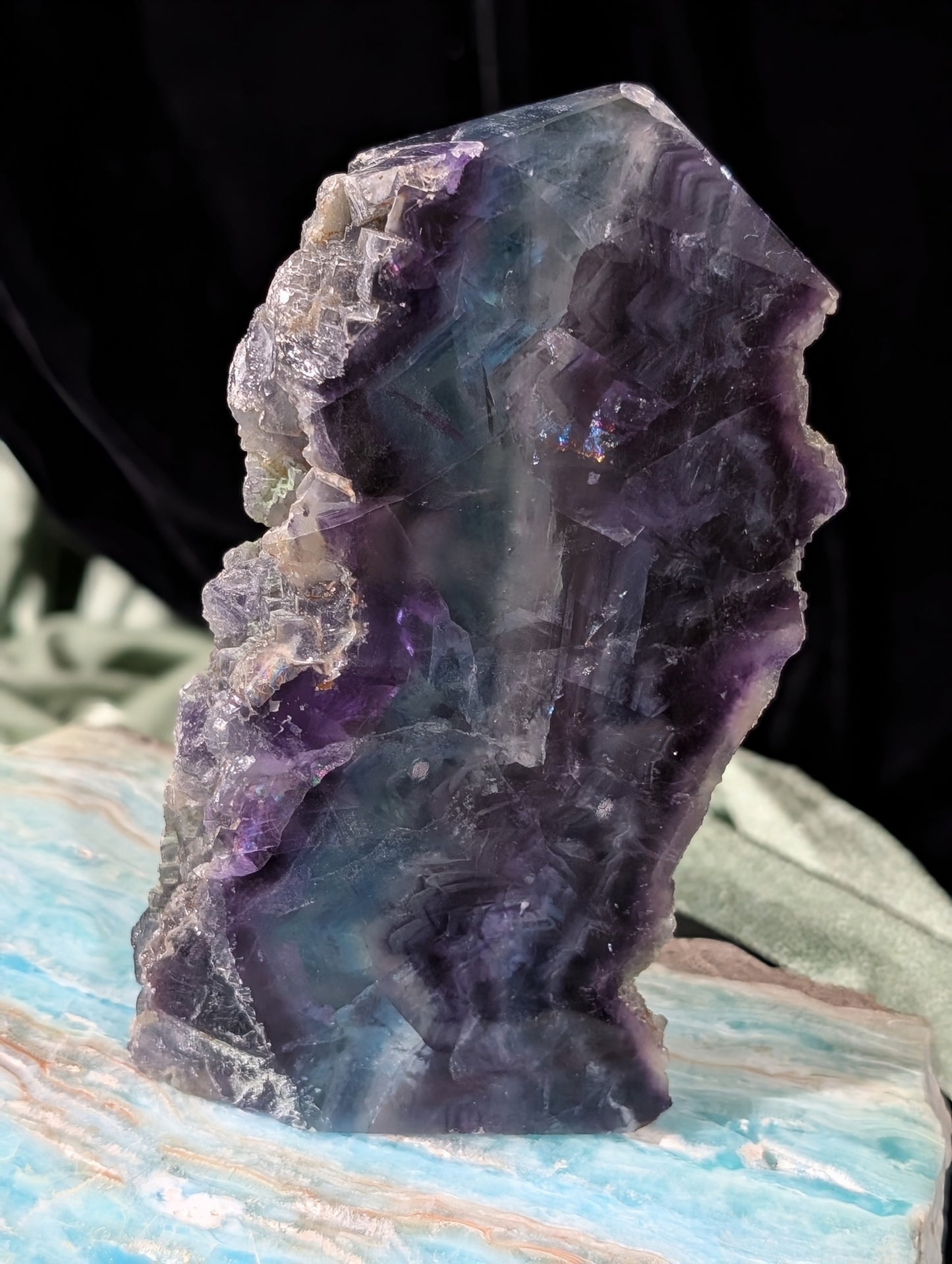 Raw Edged Purple Fluorite Slab