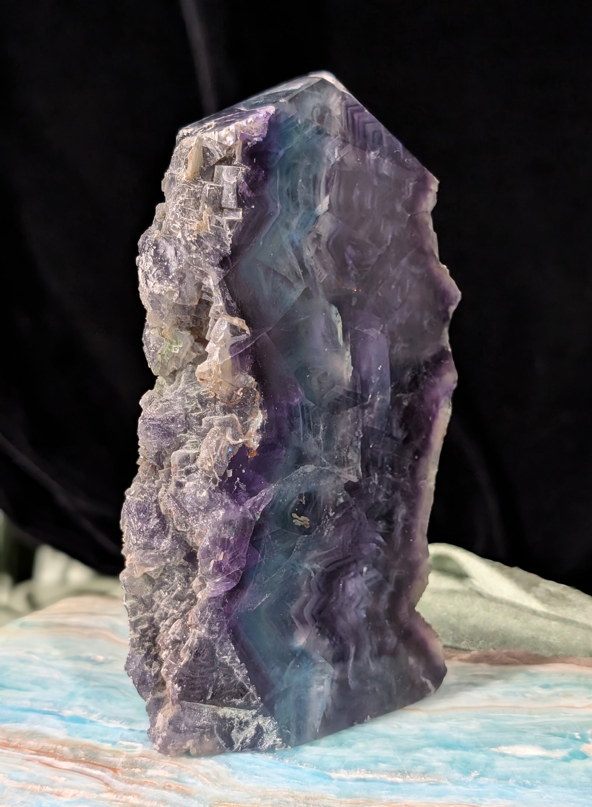 Raw Edged Purple Fluorite Slab