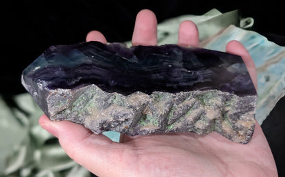 Raw Edged Purple Fluorite Slab