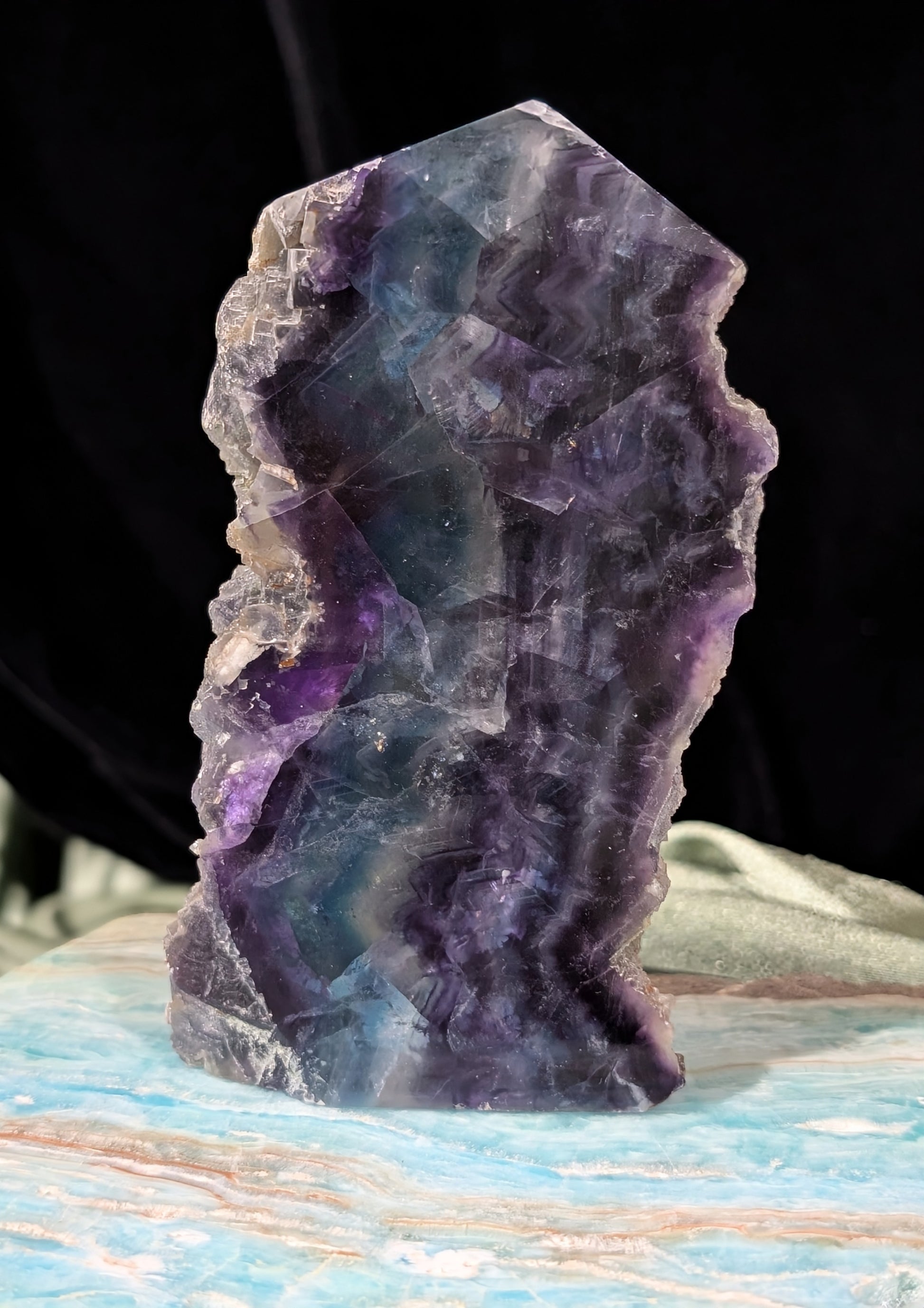 Raw Edged Purple Fluorite Slab