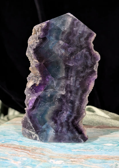 Raw Edged Purple Fluorite Slab