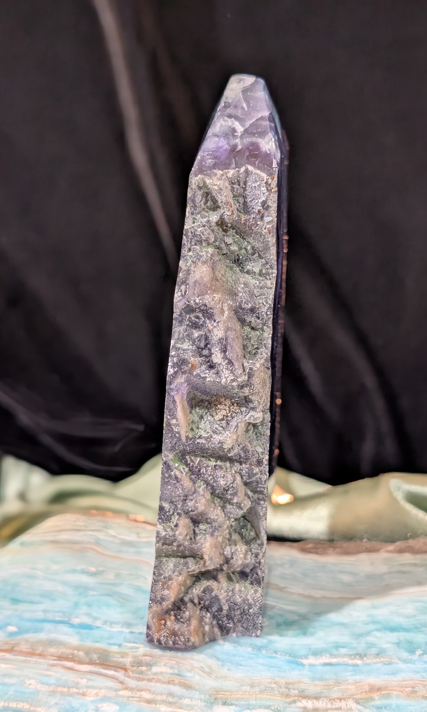 Raw Edged Purple Fluorite Slab
