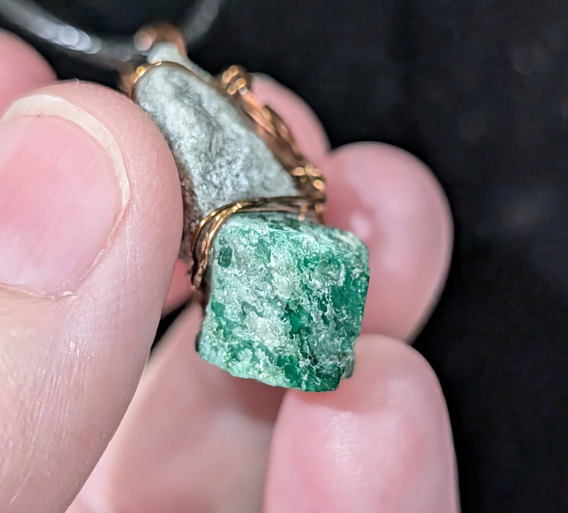 Raw Emerald Pendant