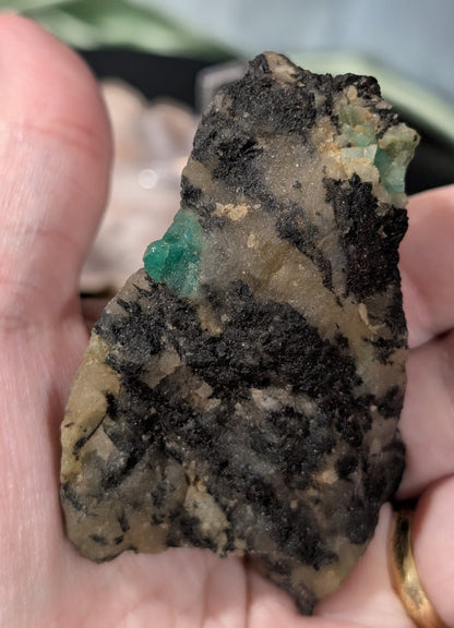 Raw Emerald in Kyanite Matrix Specimen