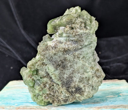 Raw Green Diopside Specimen with Mica
