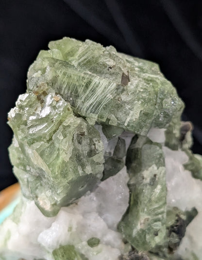 Raw Green Diopside Specimen with Mica