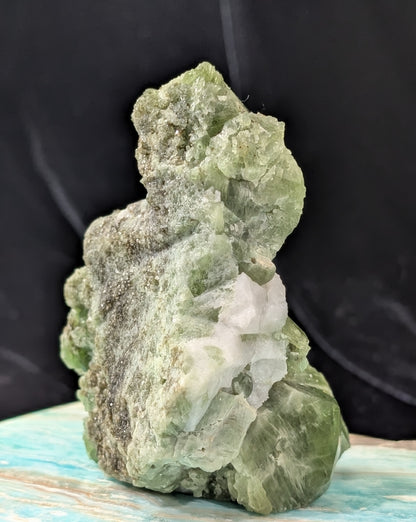 Raw Green Diopside Specimen with Mica