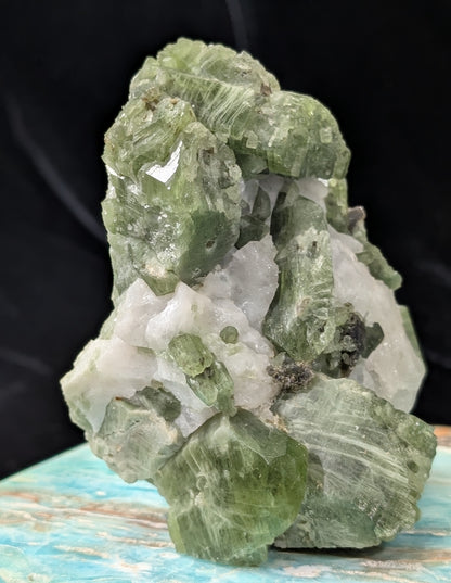 Raw Green Diopside Specimen with Mica