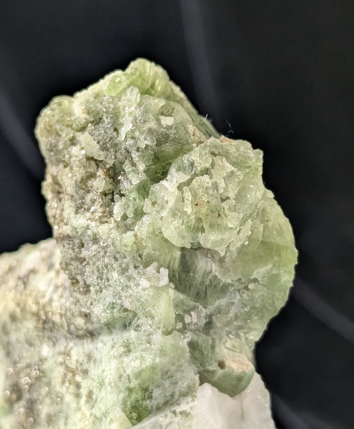 Raw Green Diopside Specimen with Mica