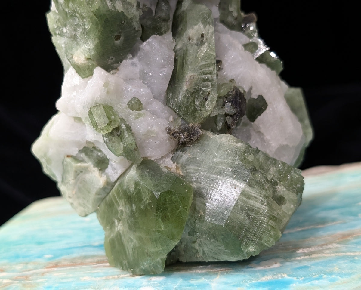 Raw Green Diopside Specimen with Mica