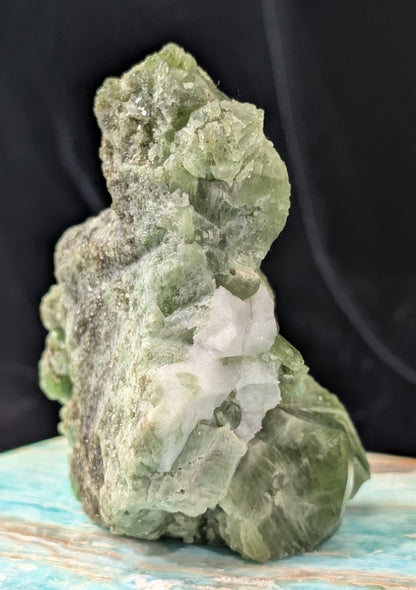 Raw Green Diopside Specimen with Mica