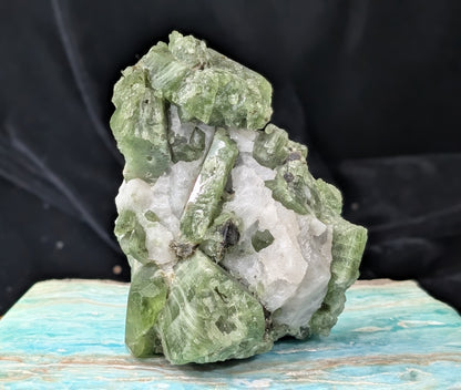 Raw Green Diopside Specimen with Mica
