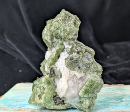 Raw Green Diopside Specimen with Mica