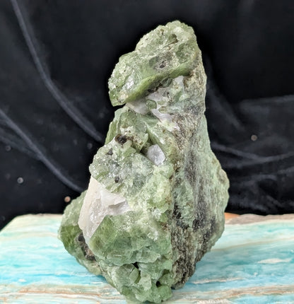 Raw Green Diopside Specimen with Mica