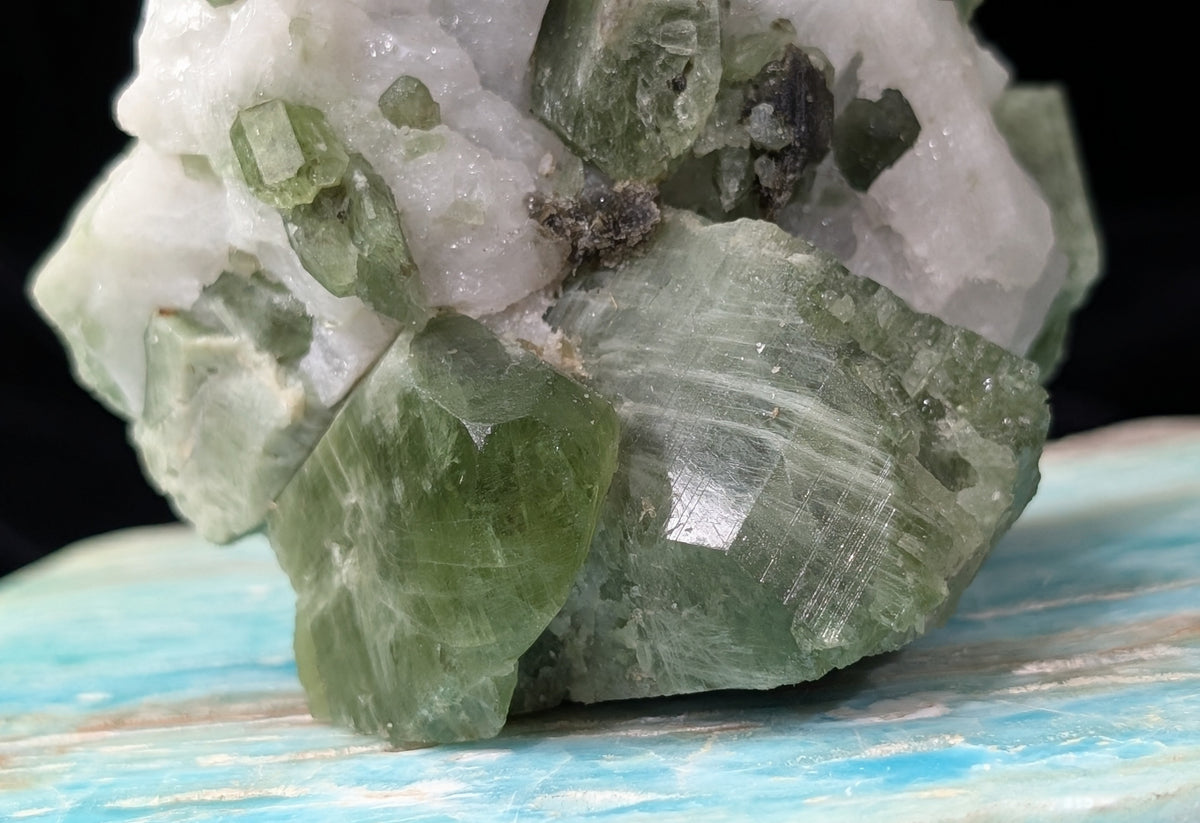 Raw Green Diopside Specimen with Mica