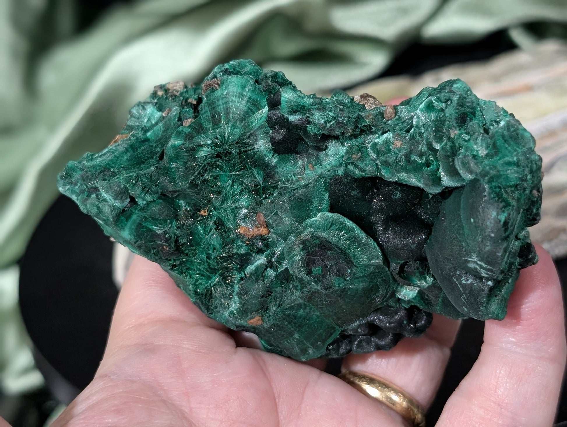 Raw Silky Malachite Specimen