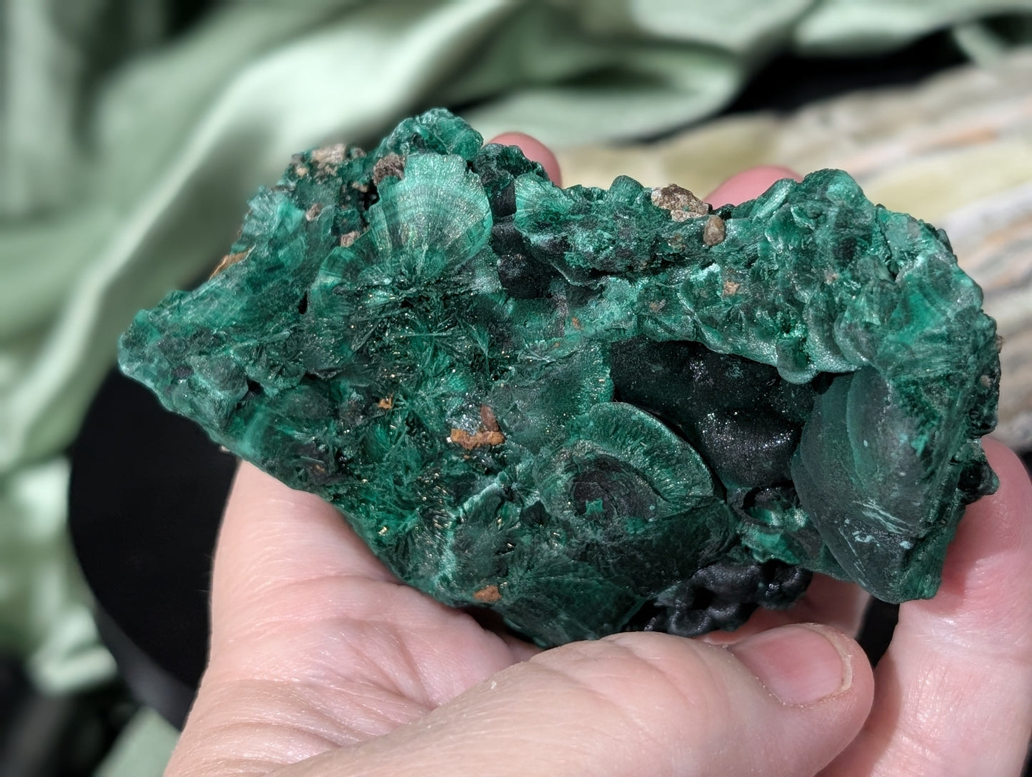 Raw Silky Malachite Specimen