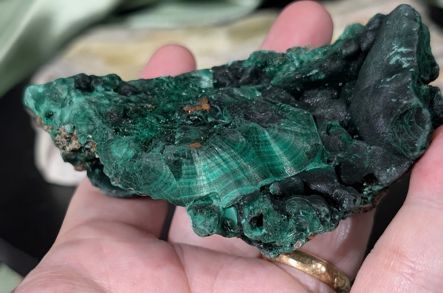 Raw Silky Malachite Specimen