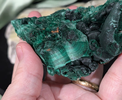 Raw Silky Malachite Specimen