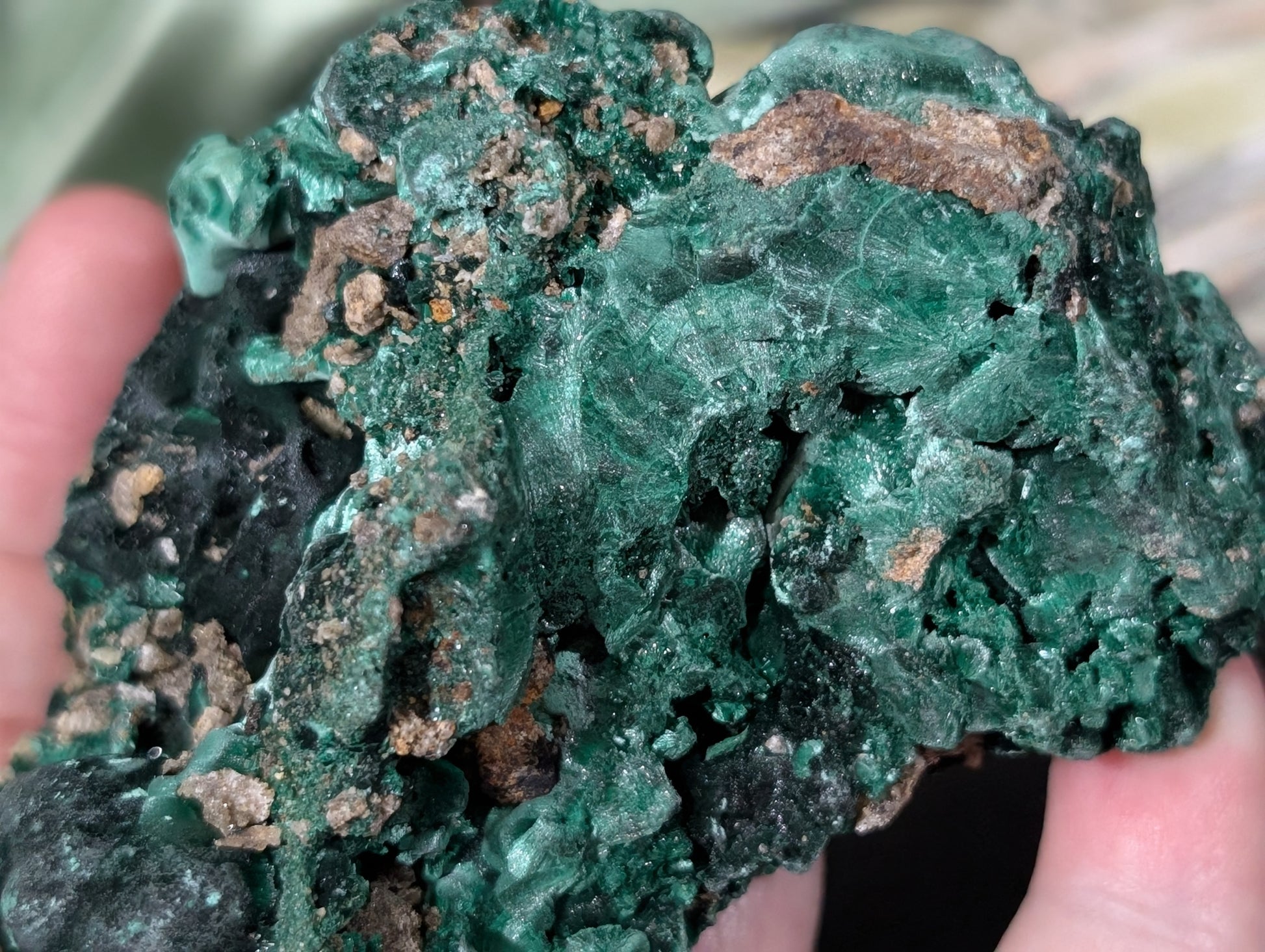 Raw Silky Malachite Specimen