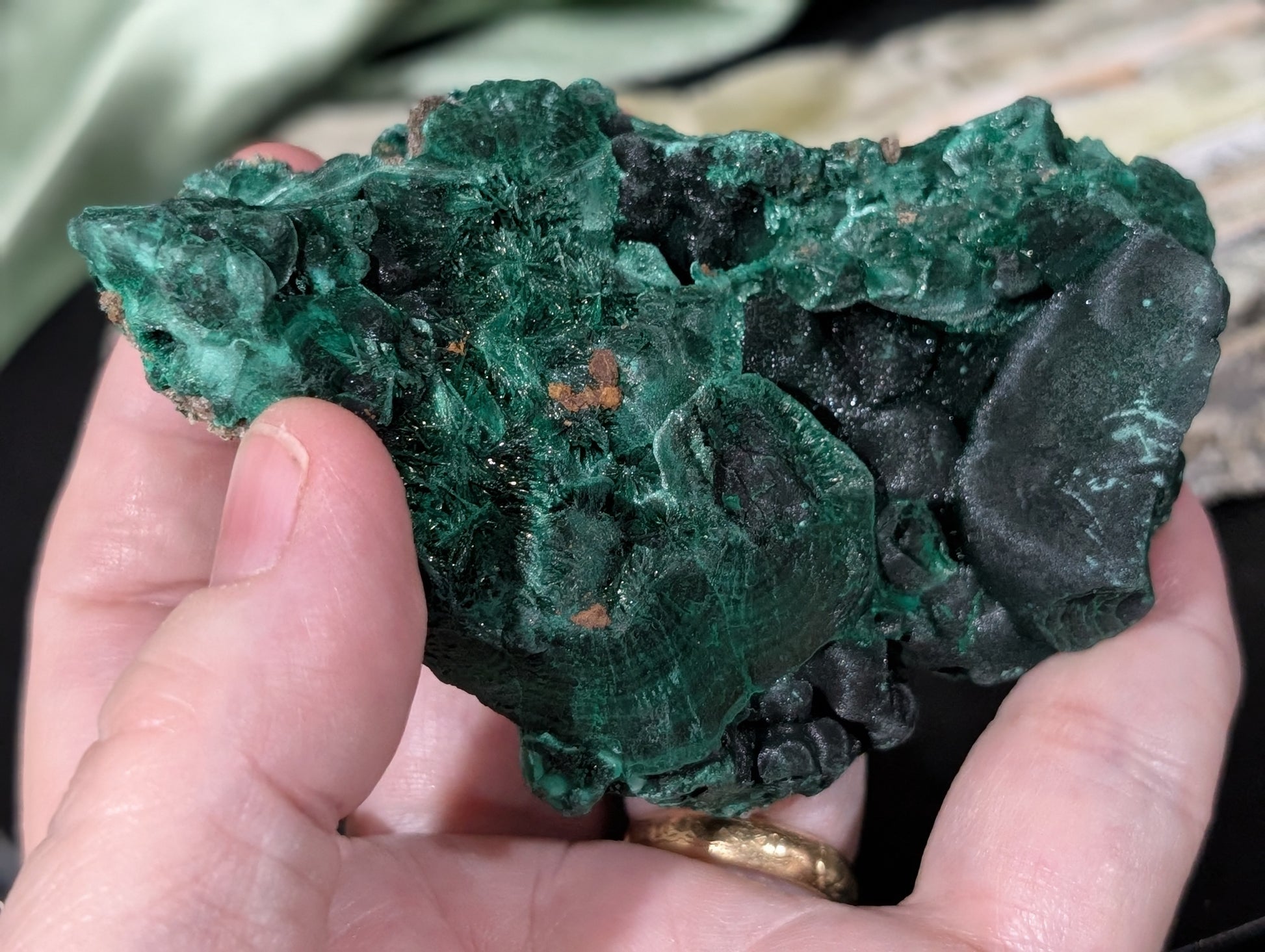 Raw Silky Malachite Specimen