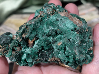 Raw Silky Malachite Specimen