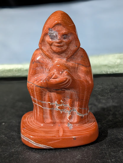 Red Jasper Crone Figurine 1A