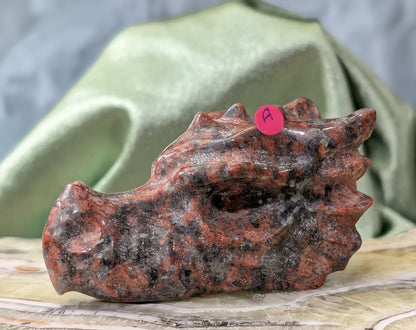 Red Larvikite Dragon Head