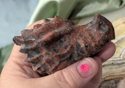 Red Larvikite Dragon Head