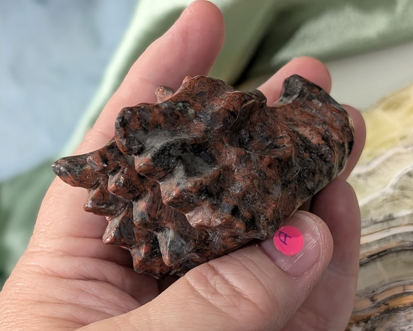 Red Larvikite Dragon Head